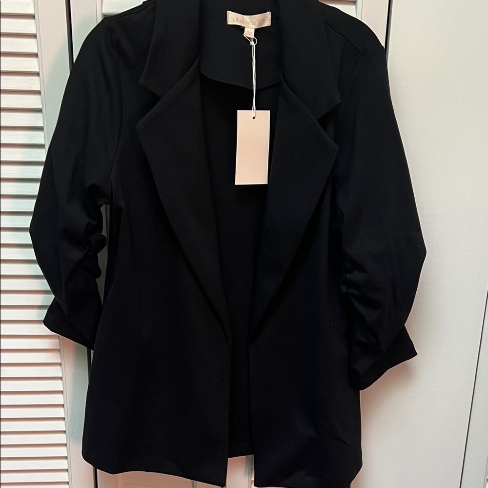 NWT - Elegant Jersey Knit Black Women's Blazer - Picture 4 of 5